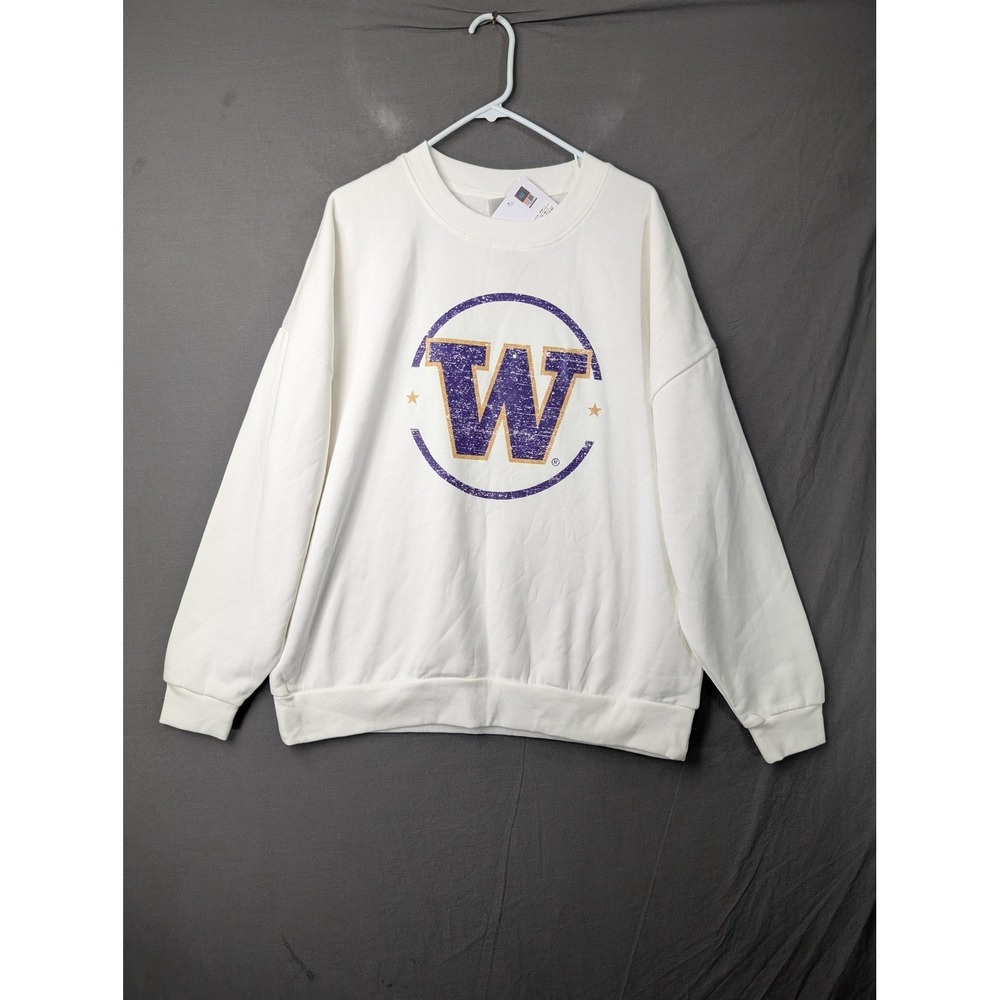 Gameday Couture Washington Huskies White Oversized Sweatshirt Large NWT 5883